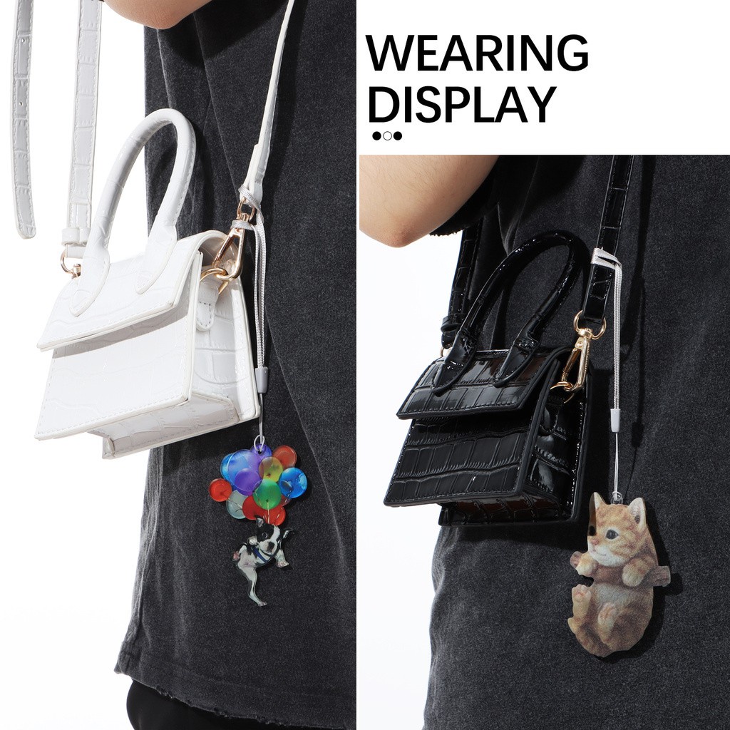 Suyou Gantungan Kunci Bentuk Kucing + Anjing Untuk Dekorasi Interior Mobil