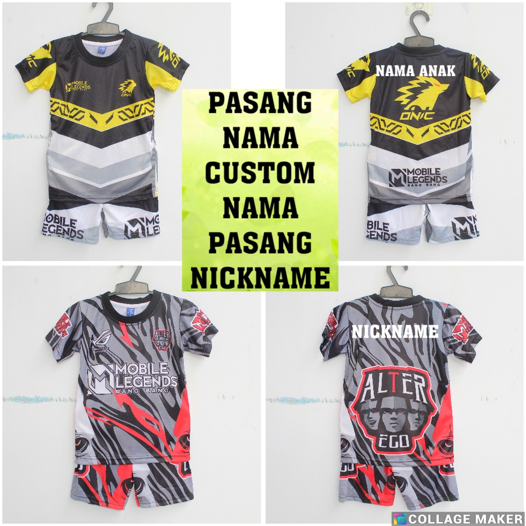 JERSEY EVOS SETELAN ANAK SIZE 2-12THN/SETELAM MOBILE LEGEND FULL PRINTING