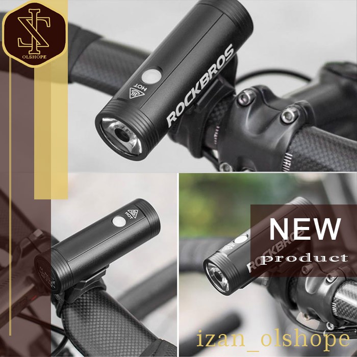 Lampu Sepeda Lampu Senter USB Rechargeable Rockbros 2000mAh