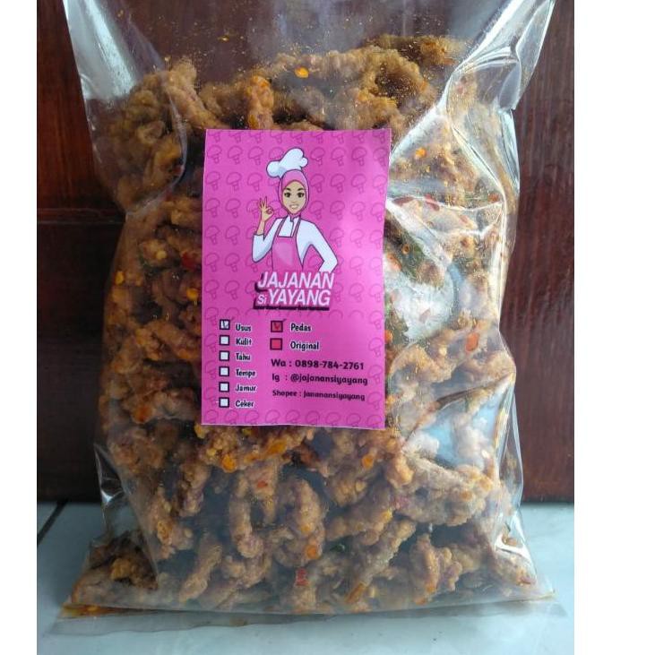 

(TERBARU) KERIPIK USUS CRISPY 500GR KRIUK CIKRUH ORIGINAL & PEDAS GURIH JAJANAN CEMILAN KERUPUK KRIS