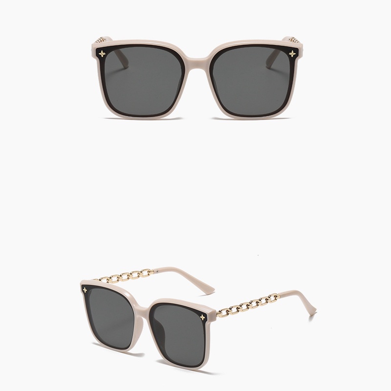 Kacamata Hitam Wanita Frame Kotak Oversized UV400 Gaya Korea Untuk Outdoor