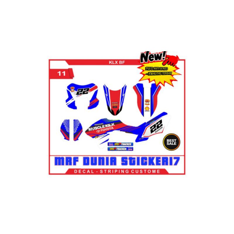 Stiker decal klx bf decal motor klx bf sticker motor decal klx bf motif 11