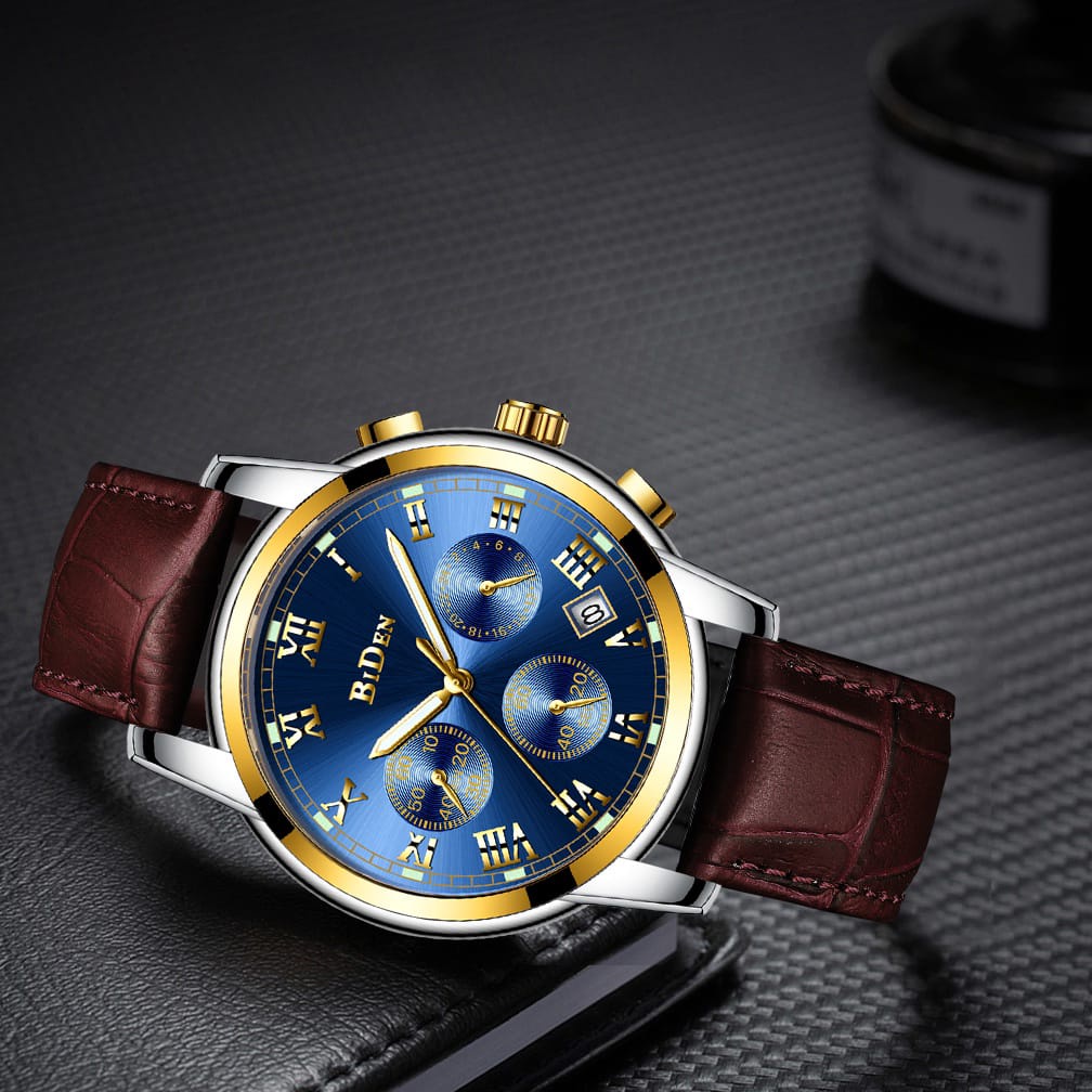 GROSERBA GROSIR JAM TANGAN KULIT 0060H BIDEN PRIA ORIGINAL