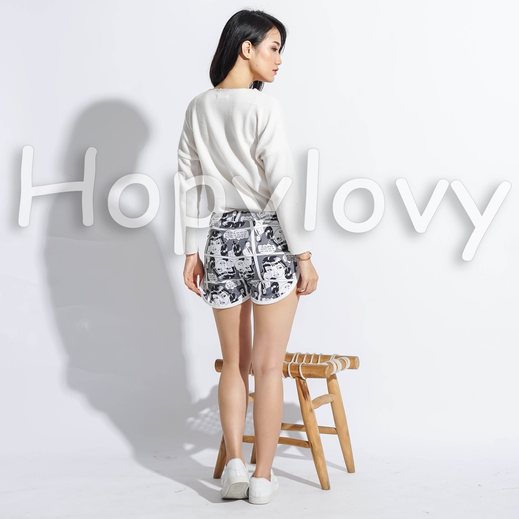 HOPYLOVY - Celana Pendek Santai Wanita HotPants Muniko Komica