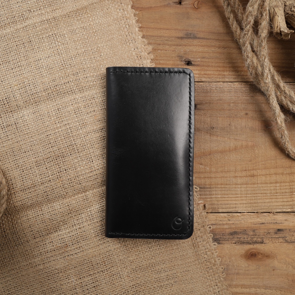 Dompet Panjang Kulit Asli Pull Up Seri CABRIOLE Warna Hitam - Leather Phone Wallet