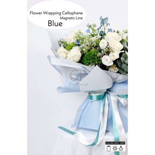 ( 5 Lembar ) MAGNETIC LINE - FLOWER WRAPPING PAPER KOREAN PLASTIC CELLOPHANE KERTAS BUNGA / FLORIST/ BUKET BUNGA / KARANGAN RANGKAIAN BUNGA