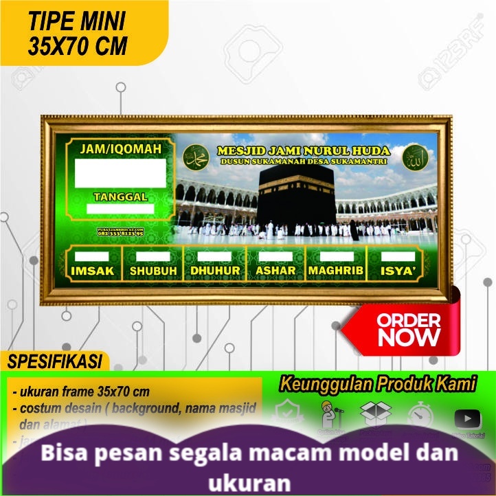 Jam Hias -  Jam Masjid Digital Jadwal sholat Otomatis Jam Masjid Menarik Kekinian