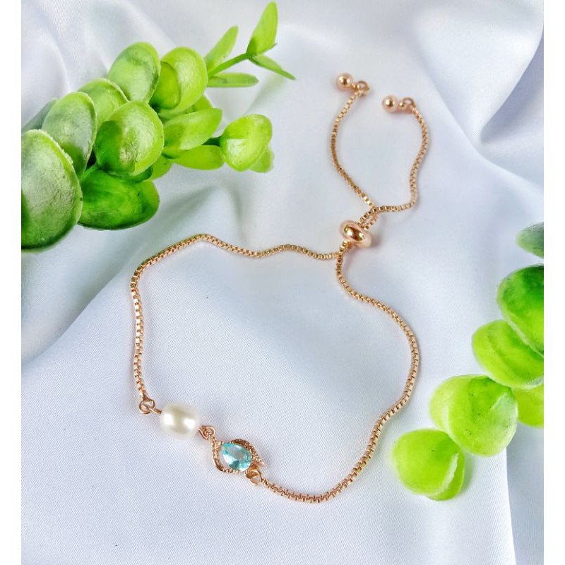 Gelang Mutiara Air Tawar Asli Lombok Rhodium Plating 154