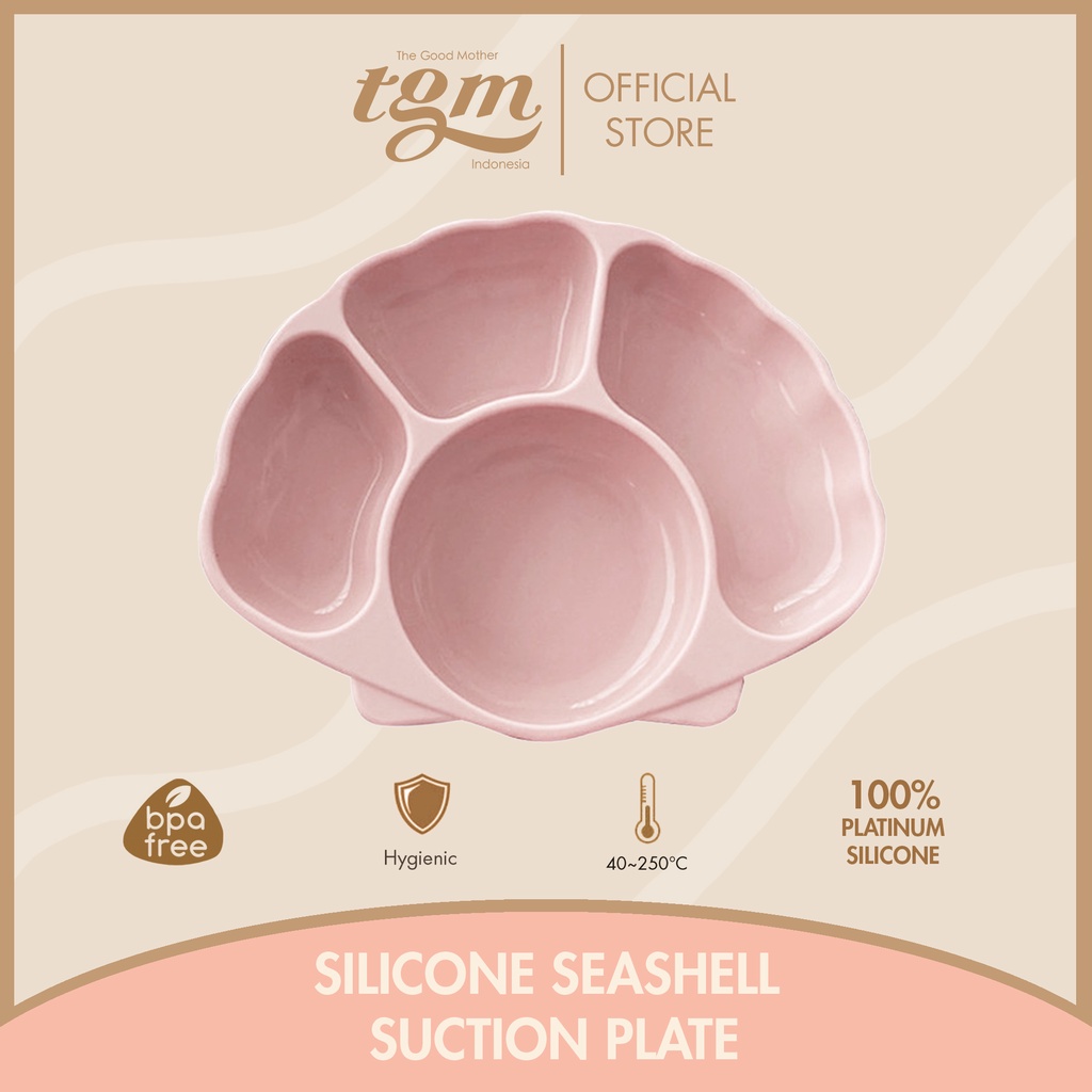 TGM Silicone Seashell Suction Plate - Piring MPASI With Suction Divided Mangkuk Mangkok Bowl Baby Bayi Sekat