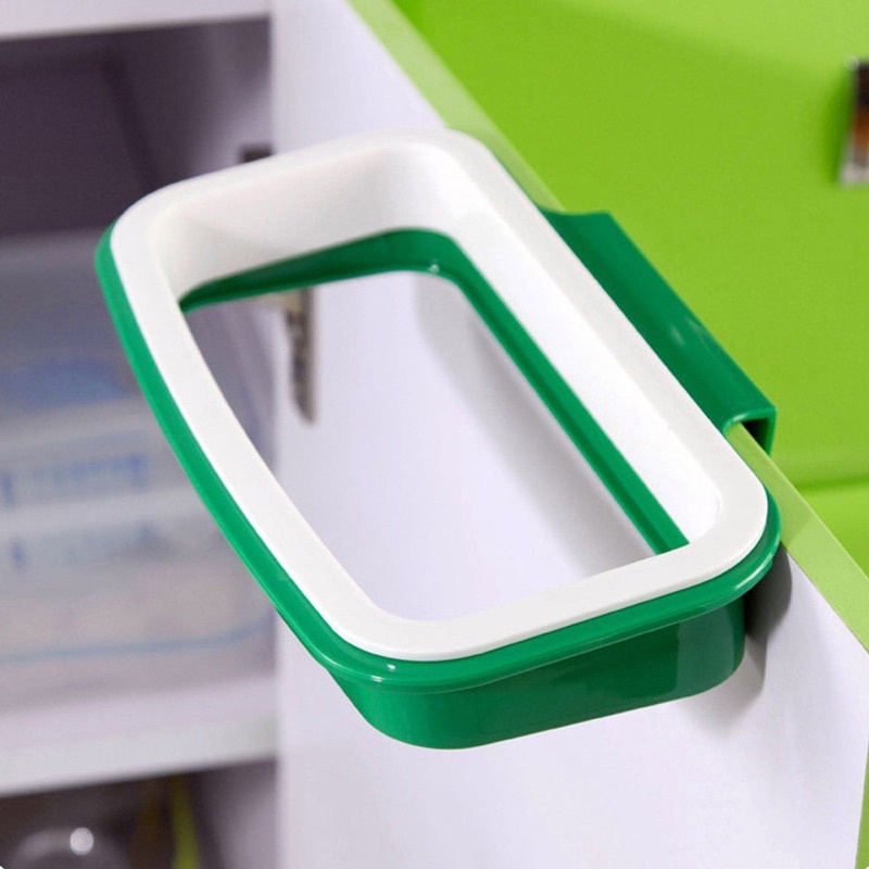 Rak Hanger Kantong Plastik Tempat Sampah - White/Green