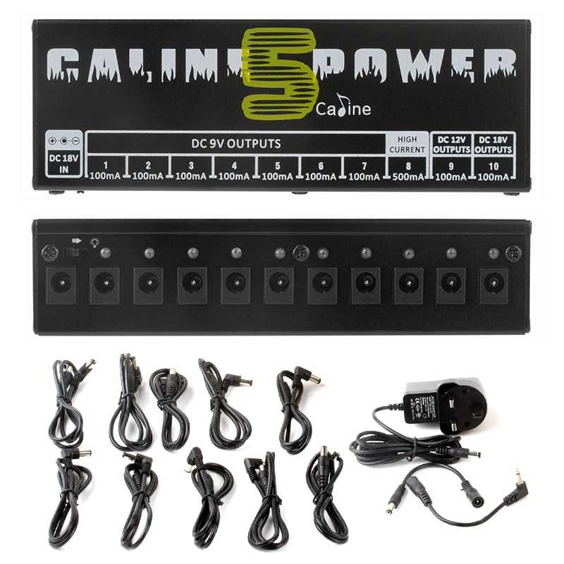 Caline Power Supply 10 Isolated Output EU Guitar Effect Pedal - CP-05-Hitam