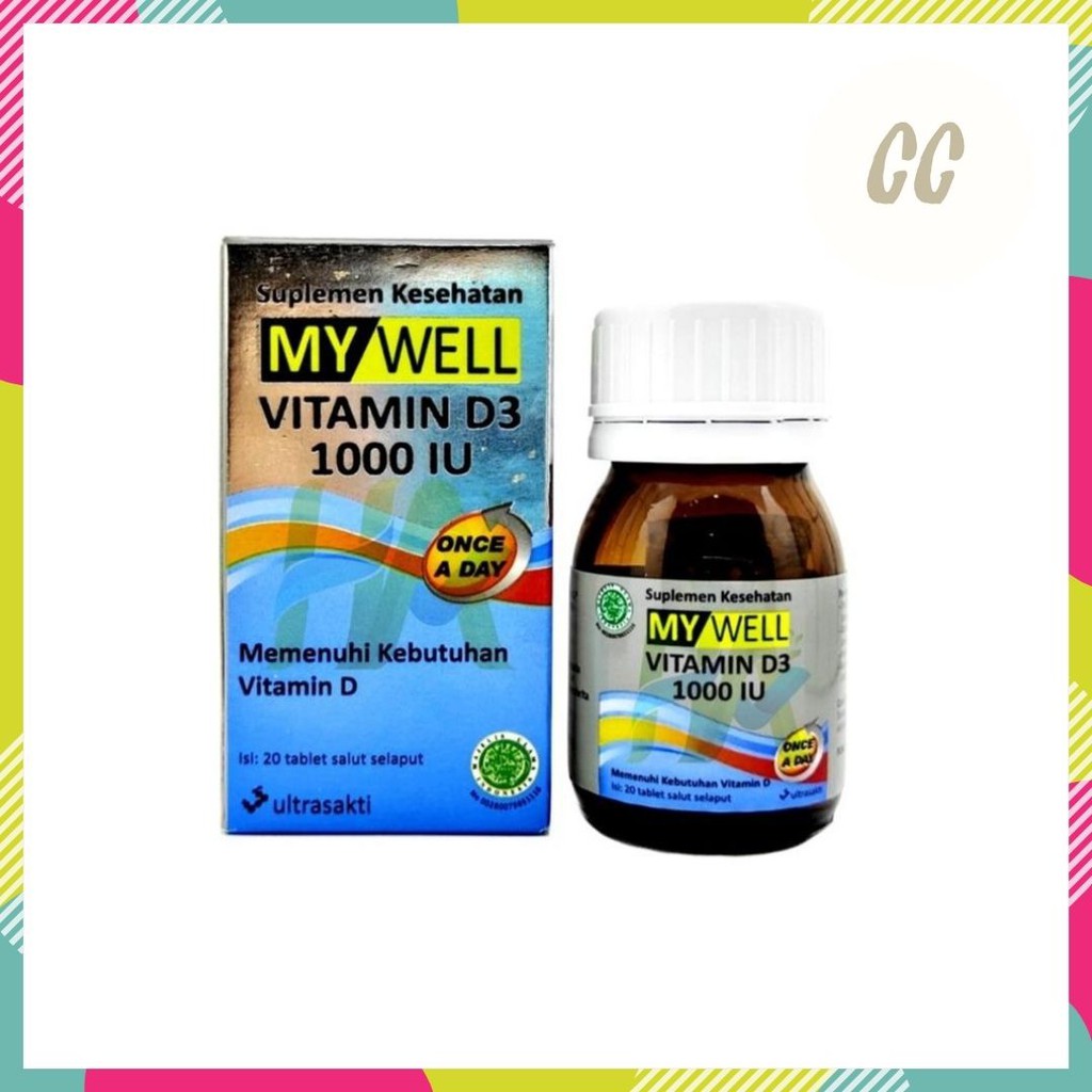 My Well Vitamin D3 1000 IU isi 20 Tablet MyWell Vitamin D Suplemen Kesehatan My Well Vit D3 1000IU