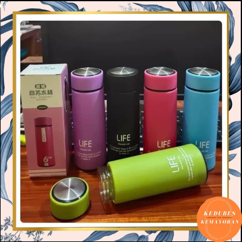 Botol Minum Kaca Life 450 ML / Botol Kaca Life [KK]