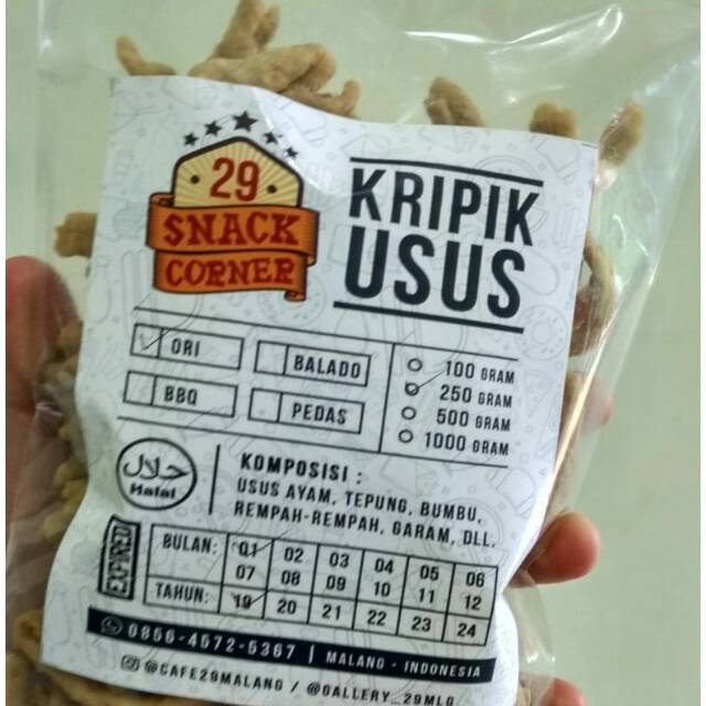 

Kripik Usus 250 grm Kualitas Premium