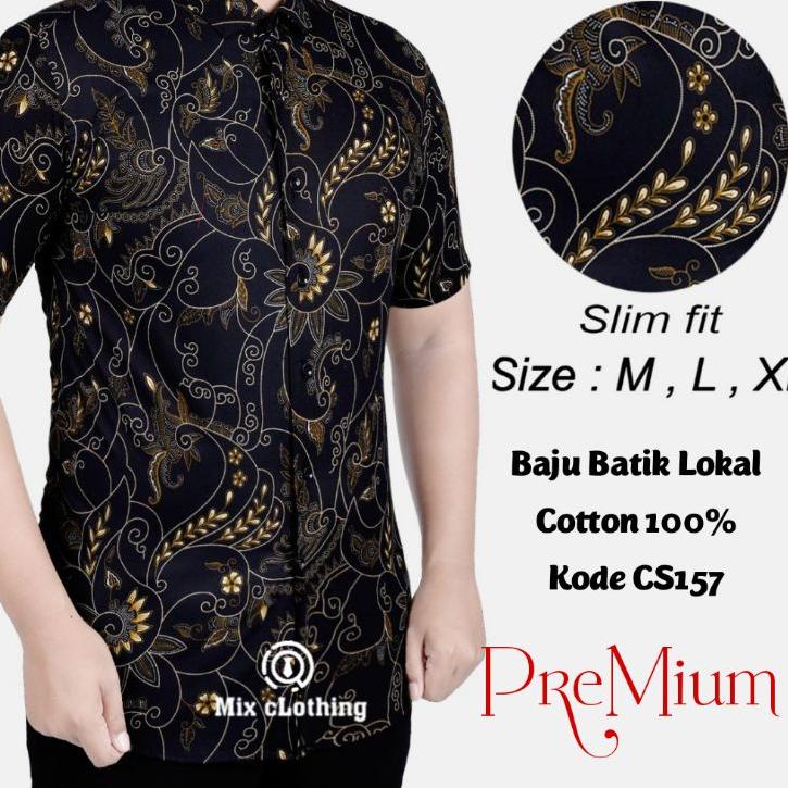 ○ CBS 725 HEM KEMEJA BATIK PRIA SLIM FIT LENGAN PENDEK COLIN DION ♟