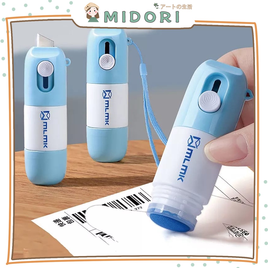 

[MIDORI] 1Pcs Cutter 2in 1 Alat Pemotong Penghapus Thermal Paper Refill Correction Fluid Cutting Box Korean - F0173