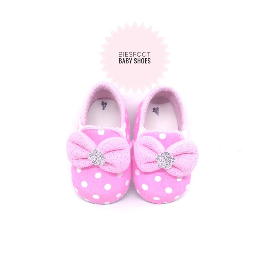 sepatu bayi perempuan pulkadot pink