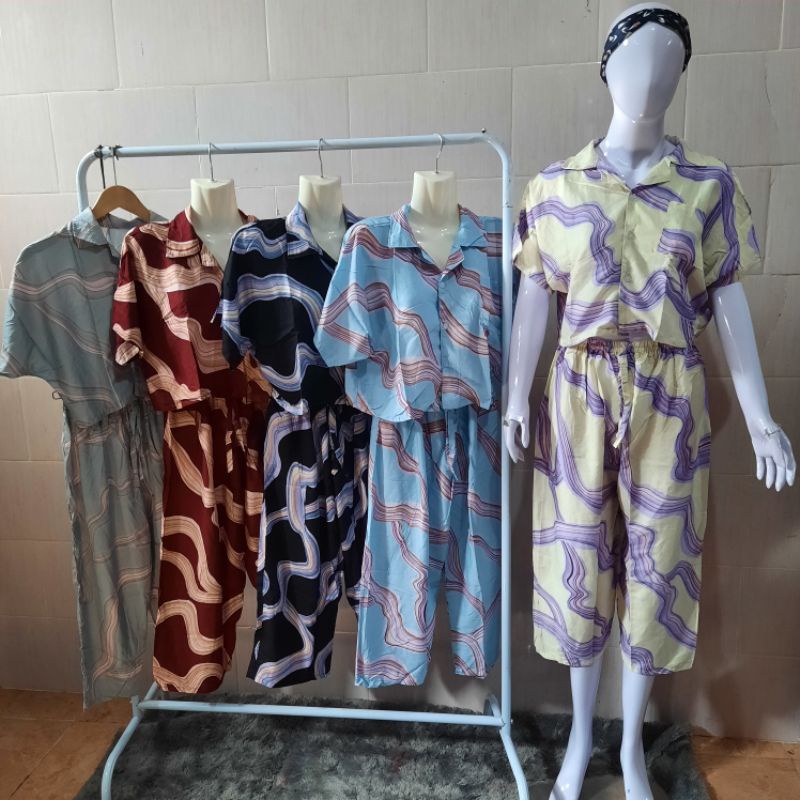 Set Kemeja Crop / Set Crop / Setelan Kemeja / Setelan Celana Pendek / Set Kemeja Lengan Pendek