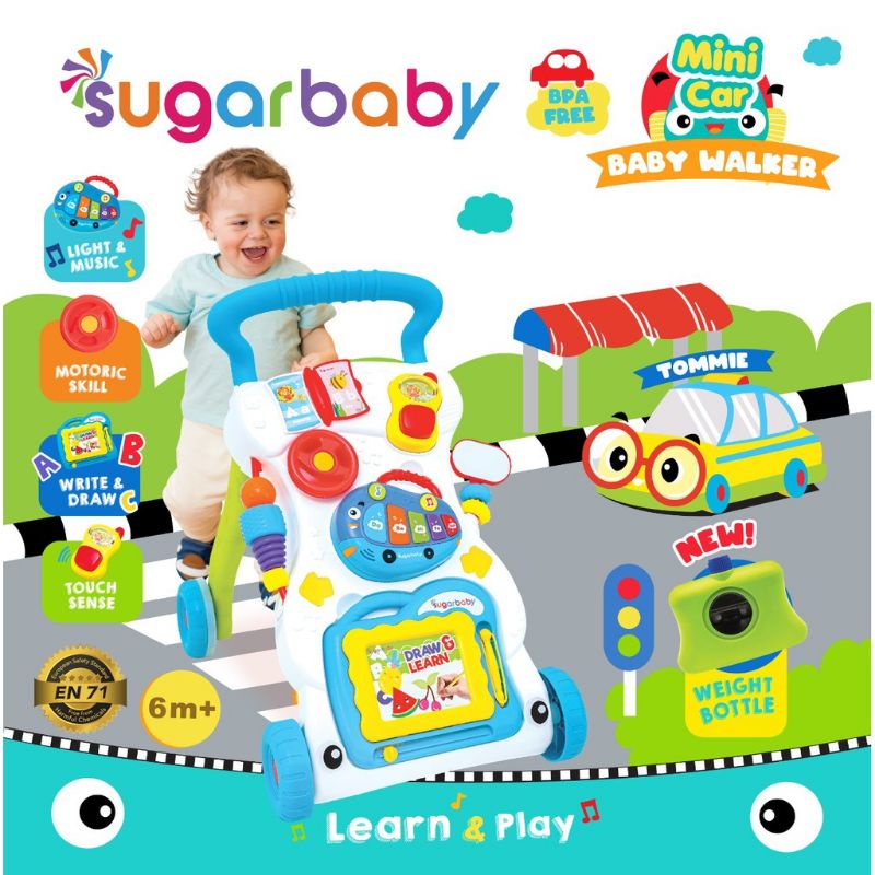 Sugar Baby My Circus Push Walker (Baby Walker)/ Mainan Dorong Bayi/Sugar Baby Mini Car Walker