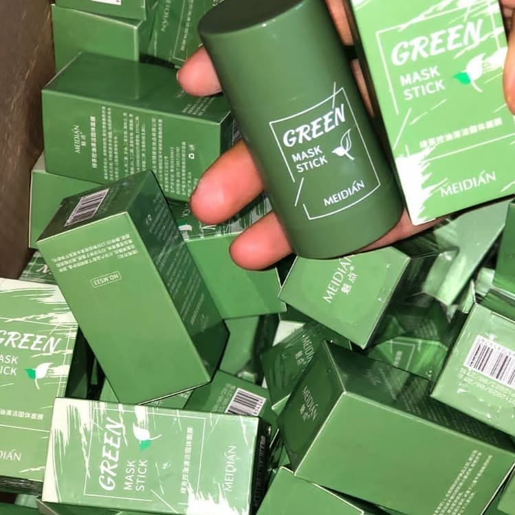 Original Greentea Mask Stick Meidian | Green Stick Mask / Masker Komedo / Jerawat Dan Bekas Jerawat Bruntusan isi 40Gr ANAK PRIA BPOM ORGANIK MURAH MEIDIAN