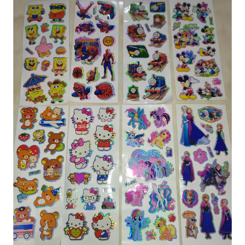 

Stiker Hologram Anak Tempel Mainan Edukasi Buku Gambar Kartun - Sticker Cartoon