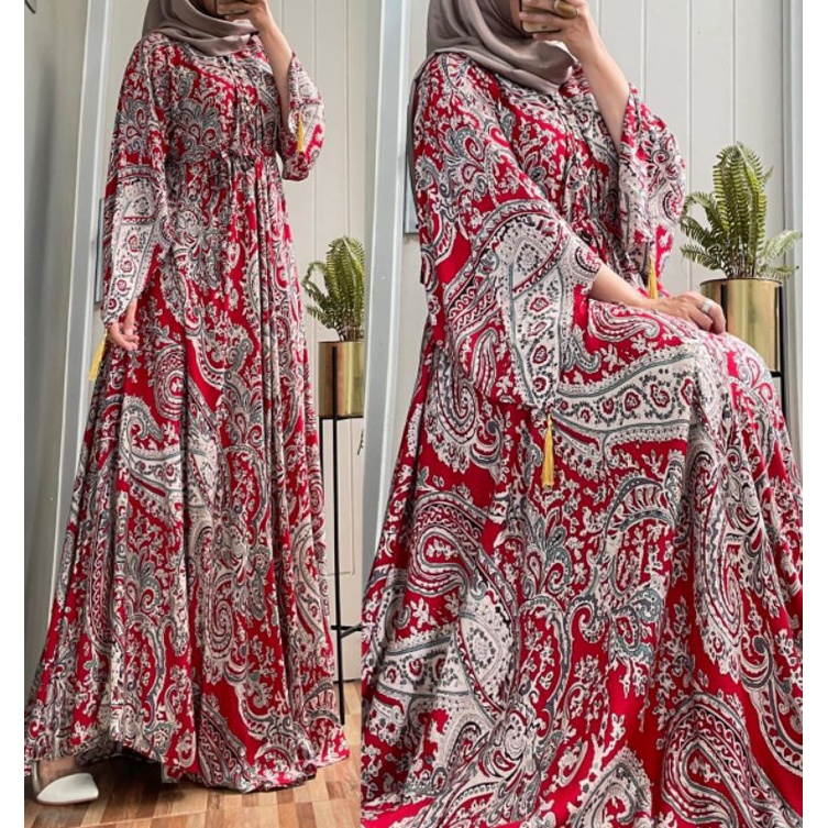 LUNA MAYA DRESS BAHAN RAYON MOTIF KEONG