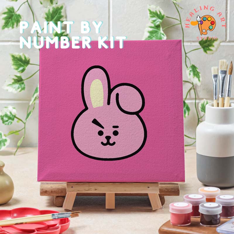 

Paint by number lukisan BTS BT21 VER 3 canvas 20x20 cm / painting kit / set melukis