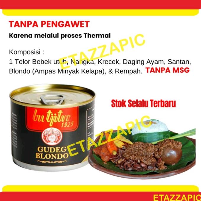 

[COD] Gudeg Kaleng Bu Tjitro 210Gr BLONDO Makanan Kaleng Oleh Oleh Jogja [COD]