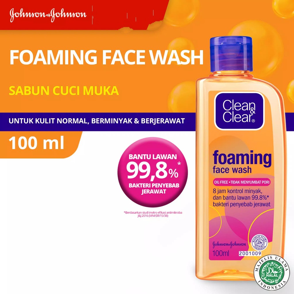 CLEAN &amp; CLEAR FOAMING FACE WASH 100 ml BPOM