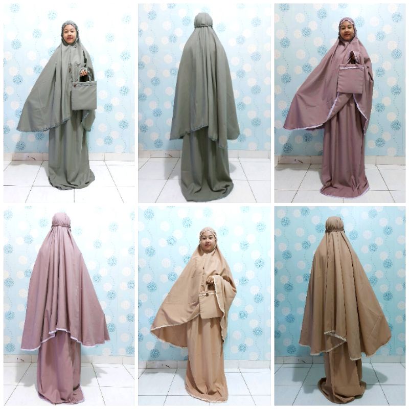 MUKENA SASKIA DEWASA BAHAN KATUN HALUS