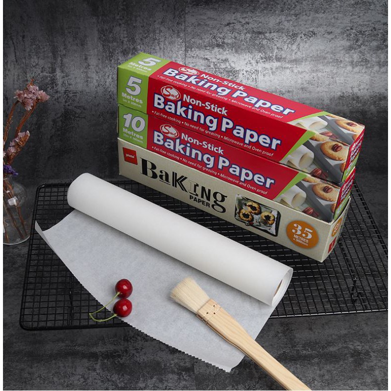 Baking Paper Kertas Baking Kertas Roti Alas Roti Silicone Oil Paper - Non-Stick Kertas Roti Baking Paper 5M/10M