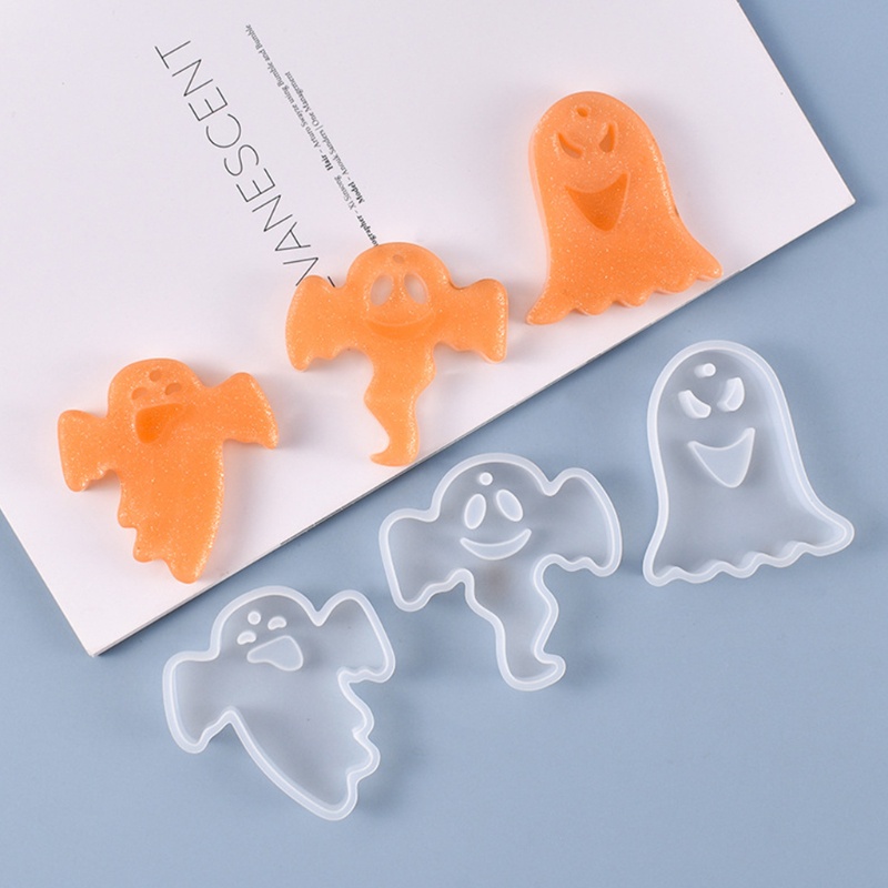 SIY  Halloween Pumpkin Ghost Hanging Sign Resin Mold Keychain Pendant Silicone Mould