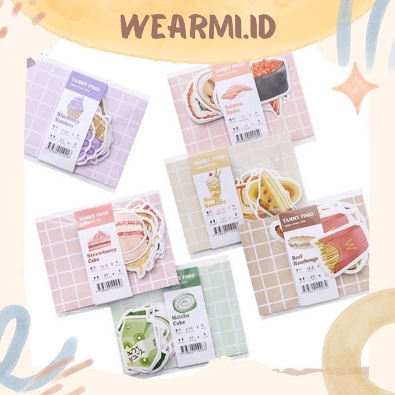 

20 Lembar Sticker Stiker Desain Makanan Cake Burger Roti Lucu Untuk Scrapbook Jurnal pack - sp137