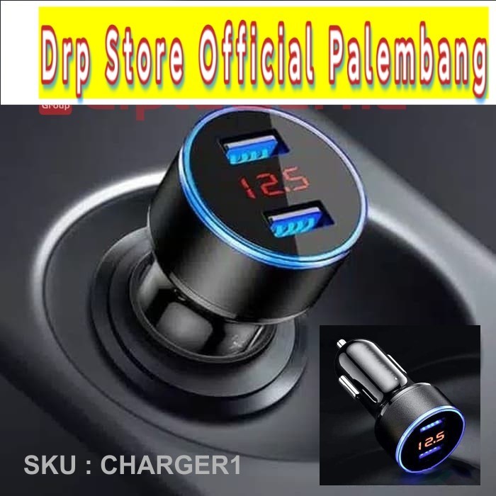 Charger Dual USB 3.1A 2 Port LCD Display Cas Mobil Motor Fast Charging