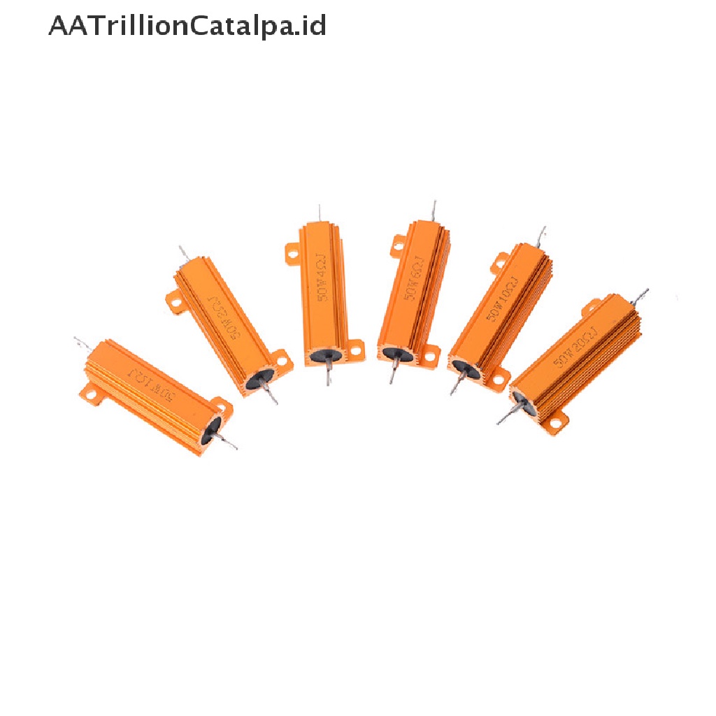 Case Power Resistor 50w Watt Bahan Aluminum 1 / 2 / 4 / 6 / 10 / 20 Ohm