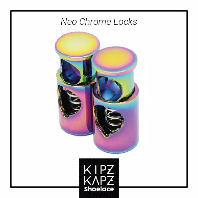 KIPZKAPZ SHOE LOCK LACE / LACE LOCK NEO CROME METAL - KUNCI TALI SEPATU LOCK LACES