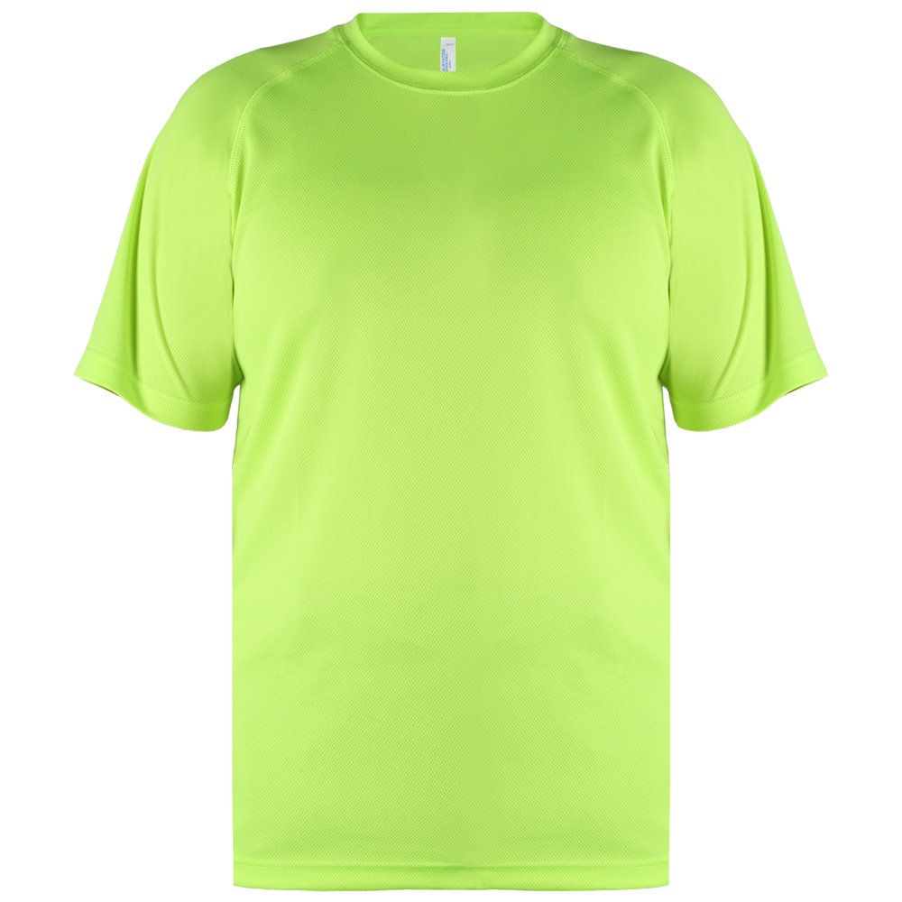 NEW STATES APPAREL Kaos Polos Olahraga Pria dan Wanita Lengan Pendek Dri Fit Satu Warna S-2XL -2700-NEON GREEN