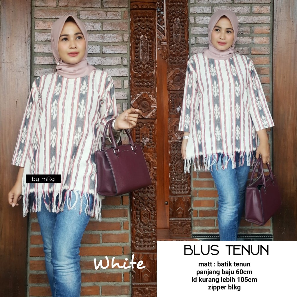 ATASAN BATIK WANITA,BLUS TENUN,ATASAN BATIK KANTOR