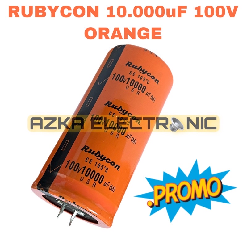 Elco Capacitor Kapasitor Rubycon 10000uF 100V Orange