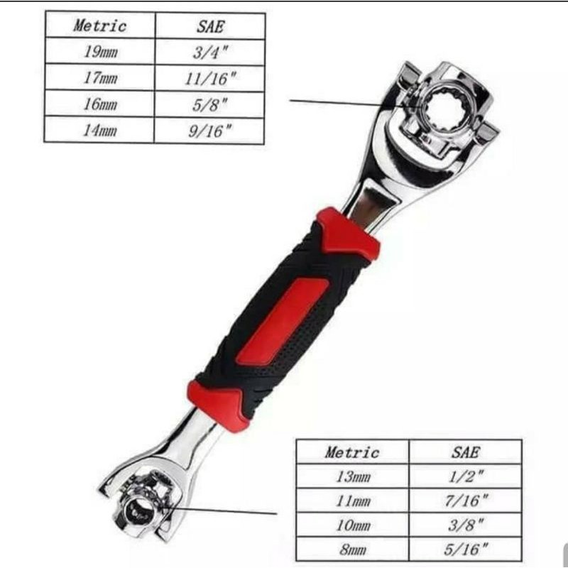 Tiger Wrench kunci Pas 48 in 1 Universal Wrench Socket Wrench