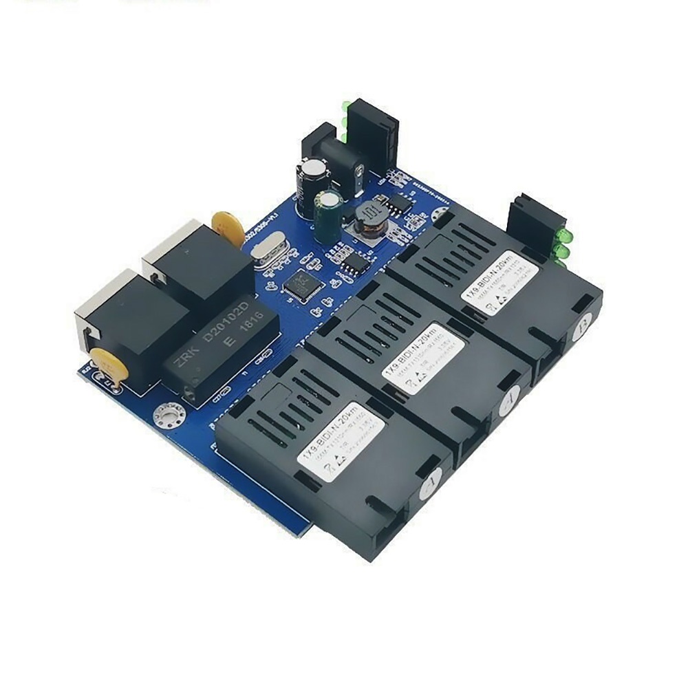 PCB Board 2RJ45 3SC Converter FO Ethernet Bonus Adaptor