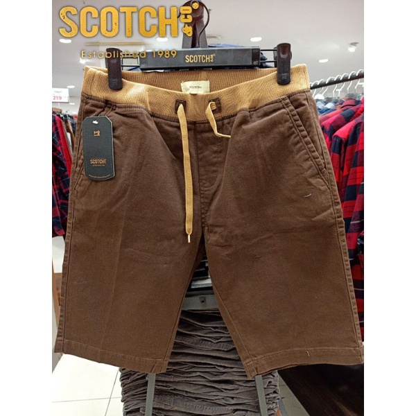 Celana Rib Pendek SCOTCH&CO Coklat ( S - 3XL )