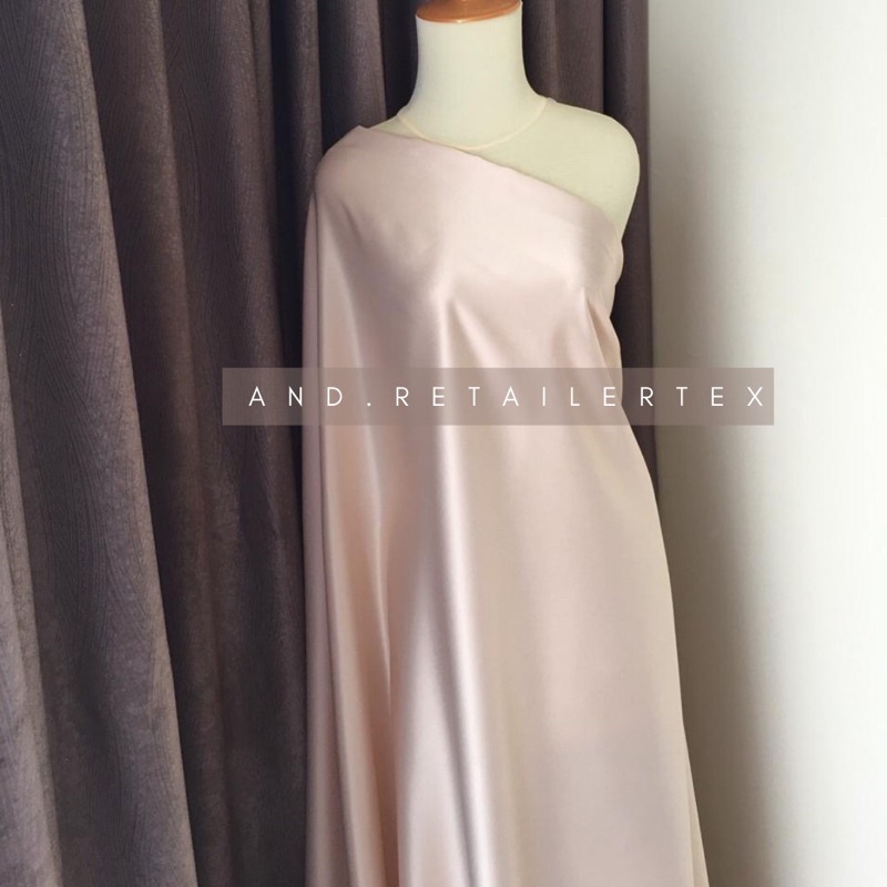 Kain Satin Velvet Premium Warna Cream Bahan Seragaman Bahan Furing Bisa untuk Background Backdrop Foto Produk