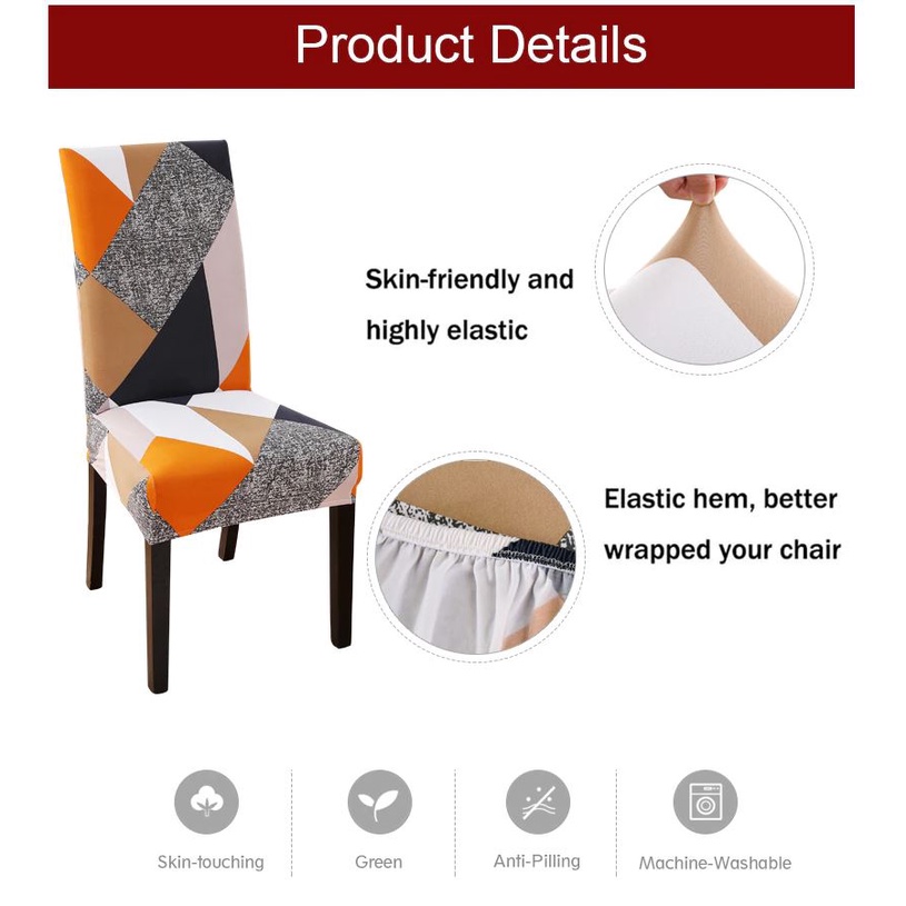 TOKOMUDA COD Cover Kursi Elastis Pattern Sarung Kursi Penutup Chair Cover Polyester Import LRS02