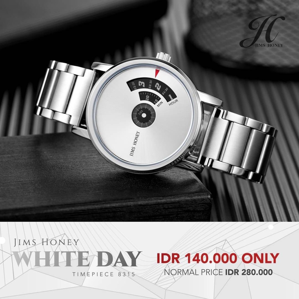 JAM TANGAN PRIA 8315 ORIGINAL JIMS HONEY WATER RESISTANT WATCH STAINLESS STEEL STRAP LAKI LAKI COWOK