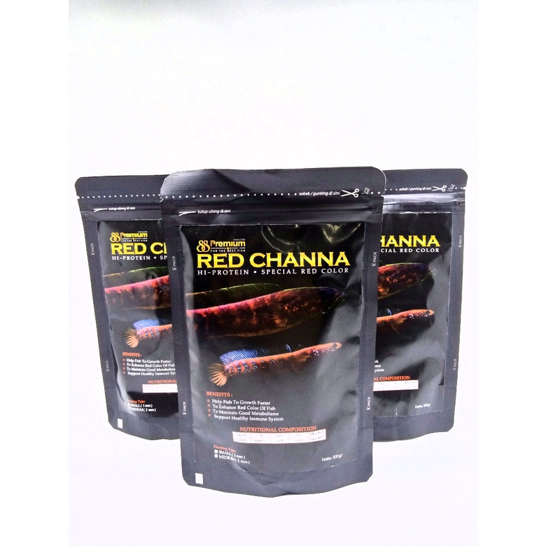 PELET IKAN GABUS PREMIUM RED CHANNA 100 GRAM