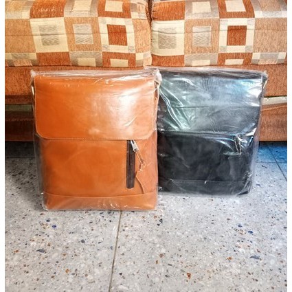 Tas Selempang Slempang Pria cowok  kulit asli original - tas kulit kerja pria ori