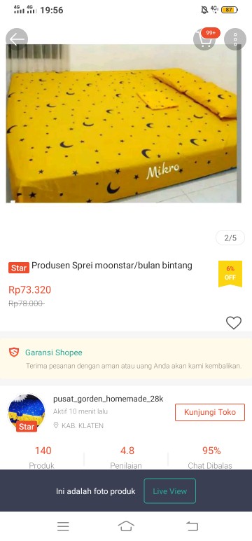 Produsen Sprei Moonstar/bulan Bintang