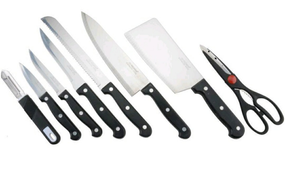 Vicenza Pisau Set - 10 Buah - Stainless Steel - Hitam