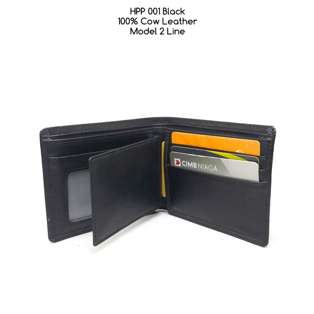 dompet pria hushpuppies 001 black kulit sapi asli dompet murah